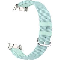 Correa de cuero y tela para Xiaomi Band 8-9 Celeste
