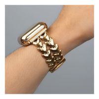 Pulsera para Apple Watch de metal Dorado doble corazon 42-44-45-49mm