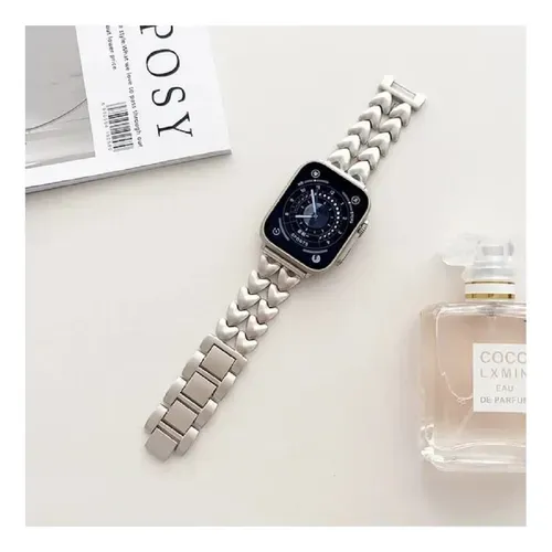 CORREA CORAZON DE ACERO PARA WATCH 38-40-41MM Y 42MM SERIE 10 PLATA