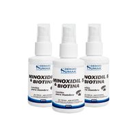 3 Locion Minoxidil 5% & Biotina 60ml Dermo Sumak