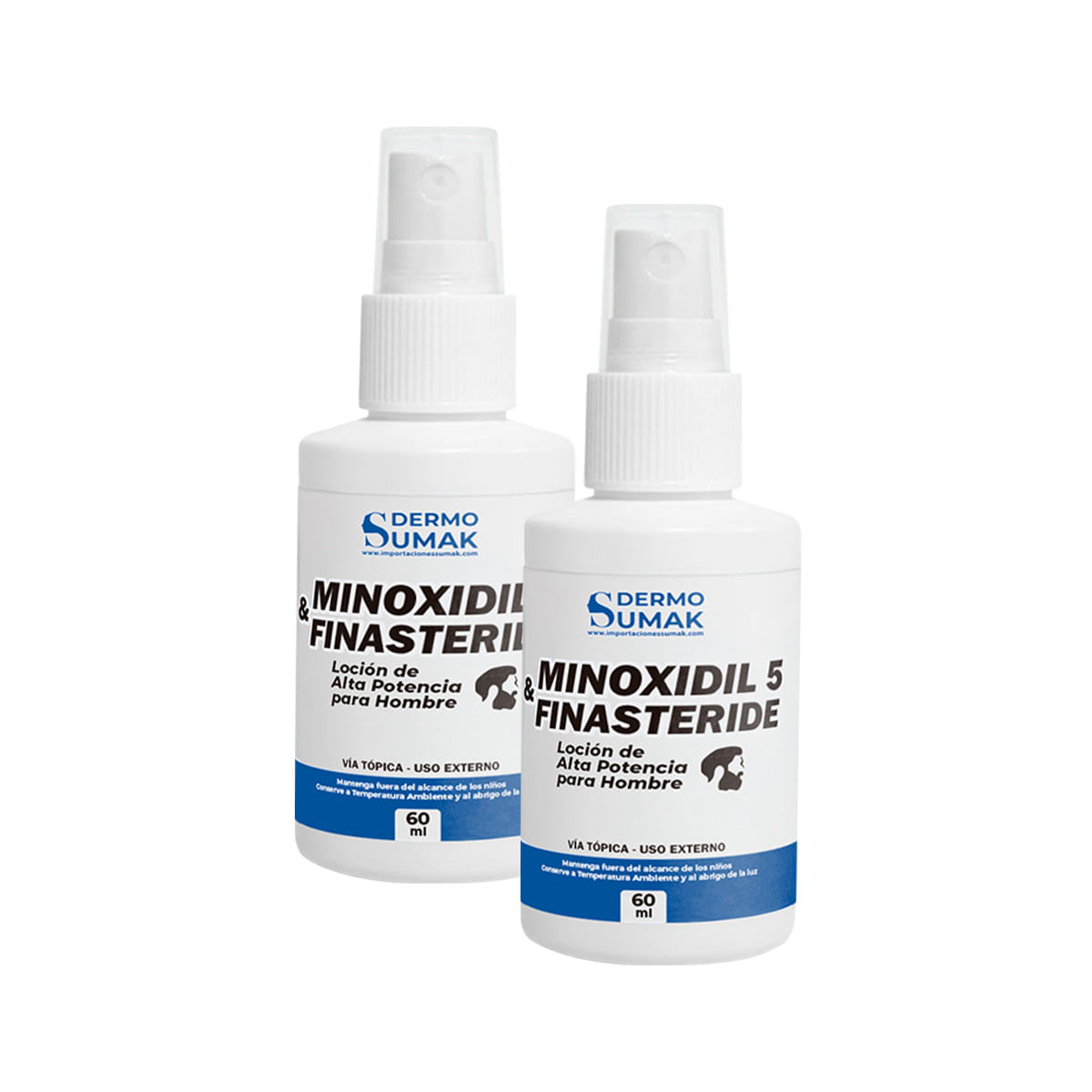 2 Locion Minoxidil 5 & Finasteride 60ml Dermo Sumak