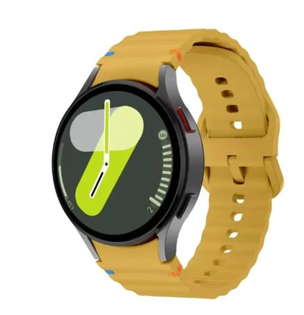 CORREA SILICONA CORRUGADA PARA SAMSUNG WATCH 4-5 (20MM) AMARILLO