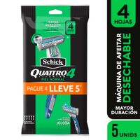 Máquina de Afeitar SCHICK Quattro Titanium Paquete 5un