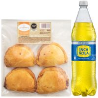 Pack Empanada de Pollo Paquete 4un + Gaseosa INCA KOLA Sin Azúcar Botella 1.5L