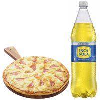 Pack Pizza Hawaiana Familiar LA FLORENCIA + Gaseosa INCA KOLA Sin Azúcar Botella 1.5L