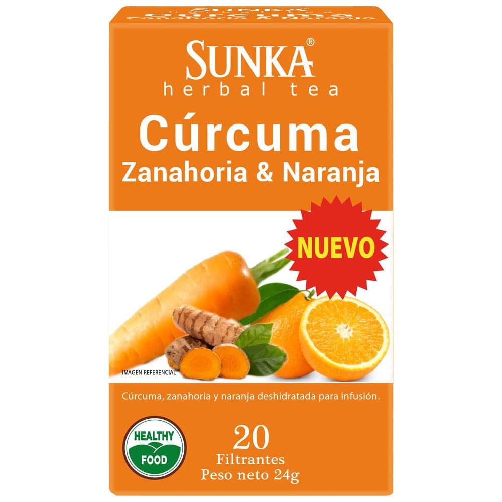 Filtrantes SUNKA Cúrcuma, Zanahoria y Naranja Caja 20un