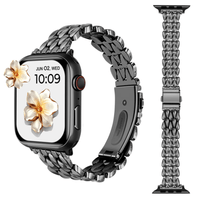 Correa Para Applewatch Y Watch Acero Rice  42-44-45-49mm Negro