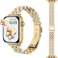 Correa Para Applewatch Y Watch Acero Rice  42-44-45-49mm Dorado