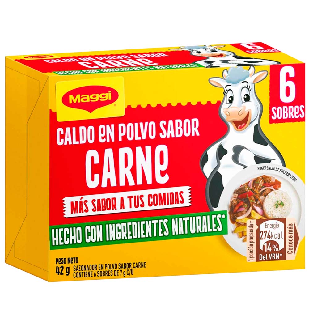 Caldo en Polvo MAGGI Sabor a Carne Caja 42g