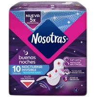 Toallas Higiénicas NOSOTRAS Buenas Noches Invisible Paquete 10un