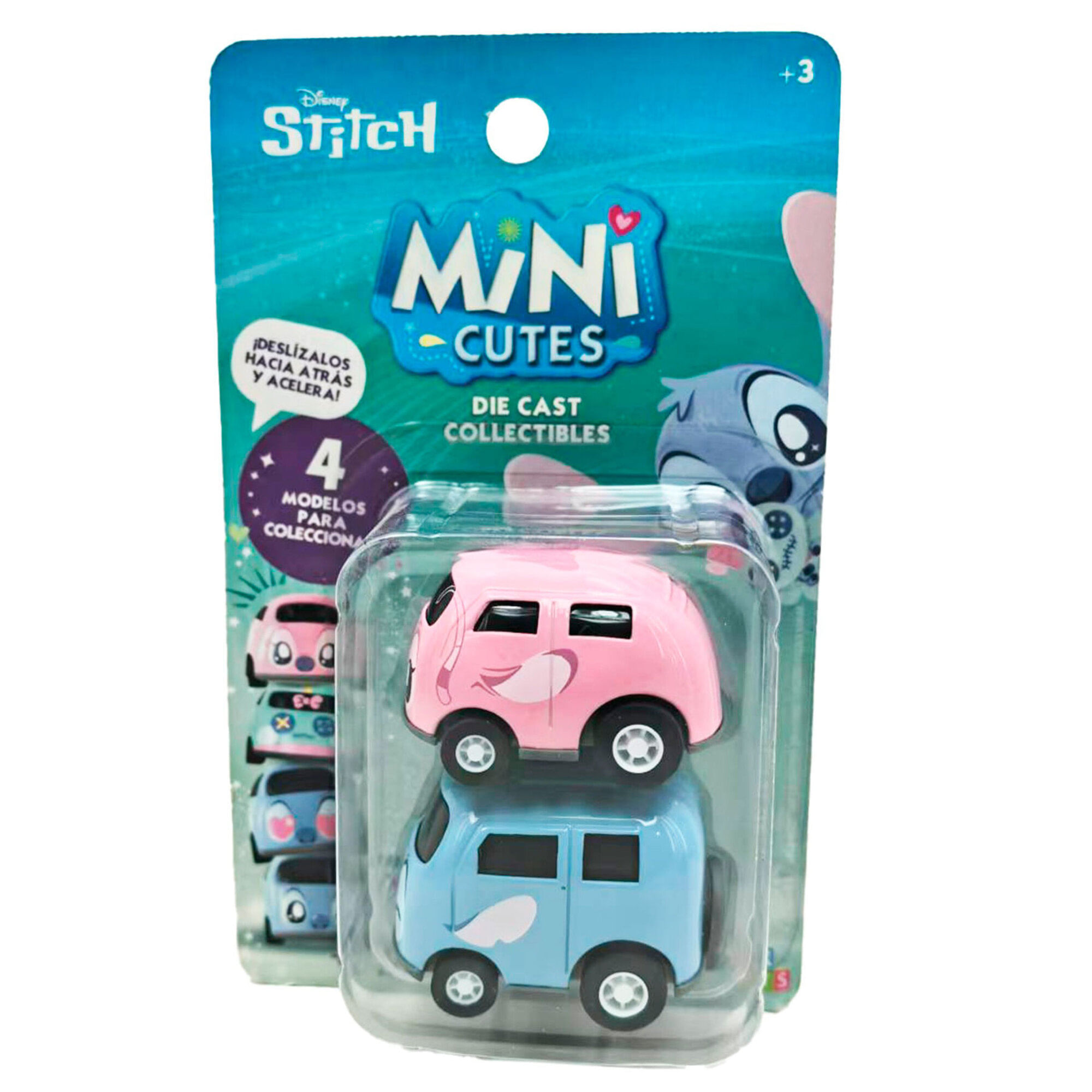 Stitch Mini Vehic Cute Pullback Pack 2Un DISNEY (Modelos Aleatorios)