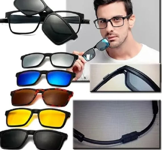Gafas de sol polarizados magnéticos 6 en 1
