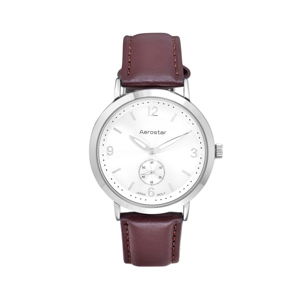 Reloj Analógico Aerostar Massimo Ae20002Lrd Hombre Marrón