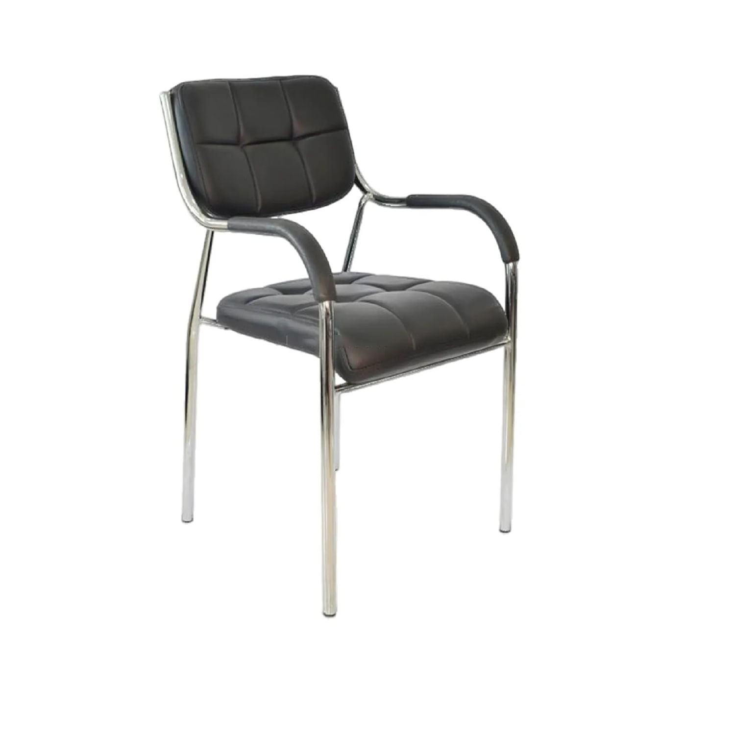 Silla de Oficina Clásica Rusell Cromada color Negro TU MESITA