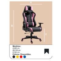 Silla Ultra Masajeadora Gamer Mistyc color Negro/Rosa Ergonomica TU MESITA