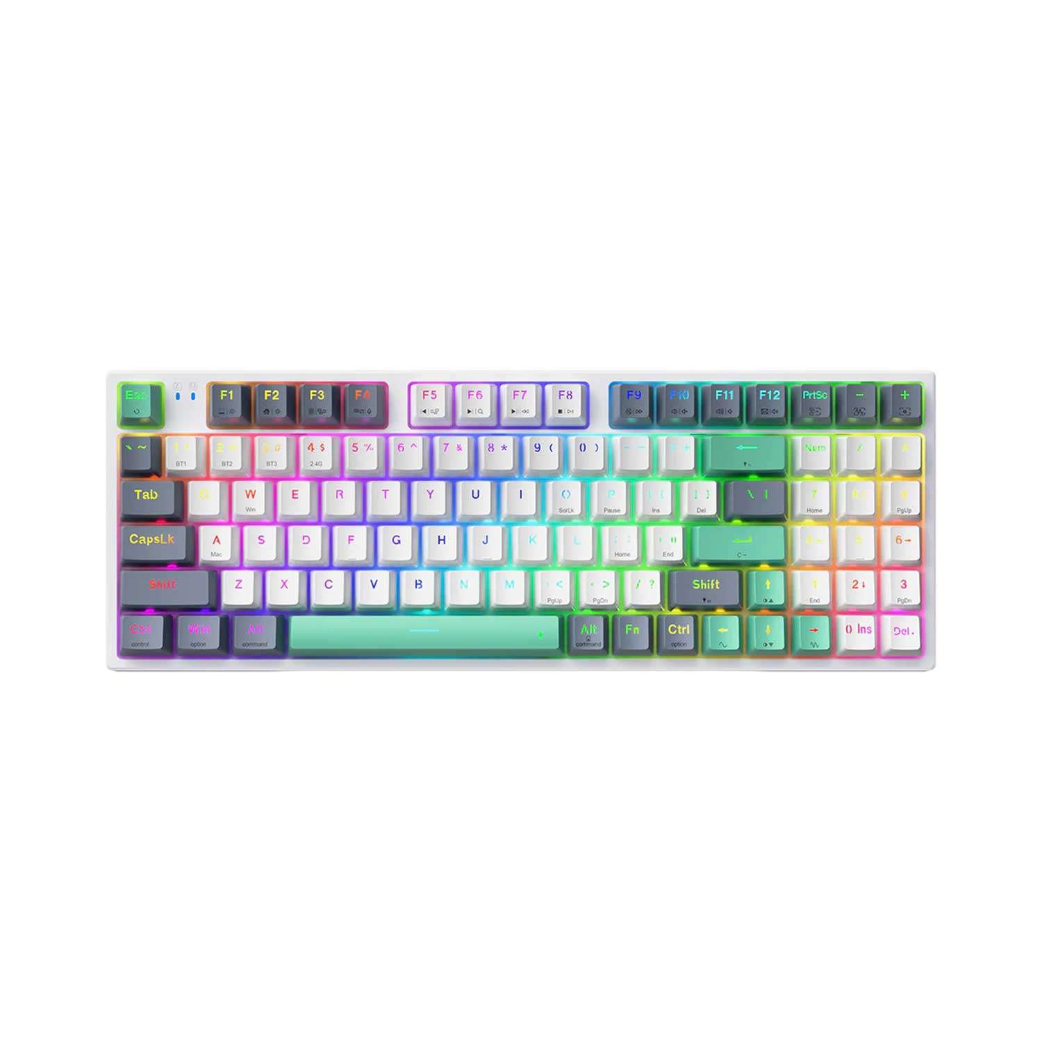 Teclado Gamer Machenike K500 Pro-B94 RGB Tri-modo BT Sp Mechanical Gray