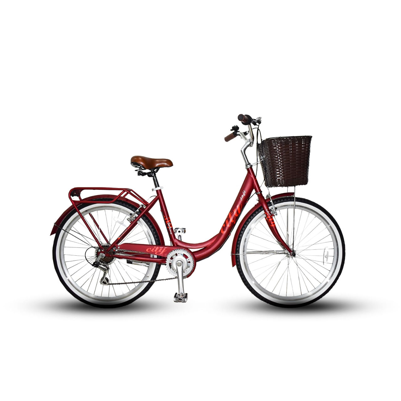 BICICLETA DE PASEO JAFI SELENE 7V ARO 26 ROJO