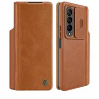 Case Nillkin Qin Pro Leather para Samsung ZFOLD 4 Camel