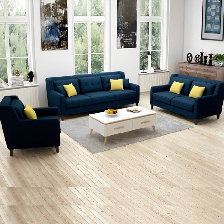 Juego De Sala Barroco - Azul Oscuro
