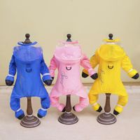 Impermeable Completo Para Perros O Gatos Con Capucha Y Zapatos Azul Talla XXS