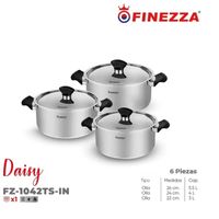 Juego Ollas de acero 6 Pzas Finezza  (FZ-1042TS-IN)