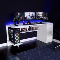 Escritorio Gamer NR 02 140cm 1 Puerta Movenda Full Blanco