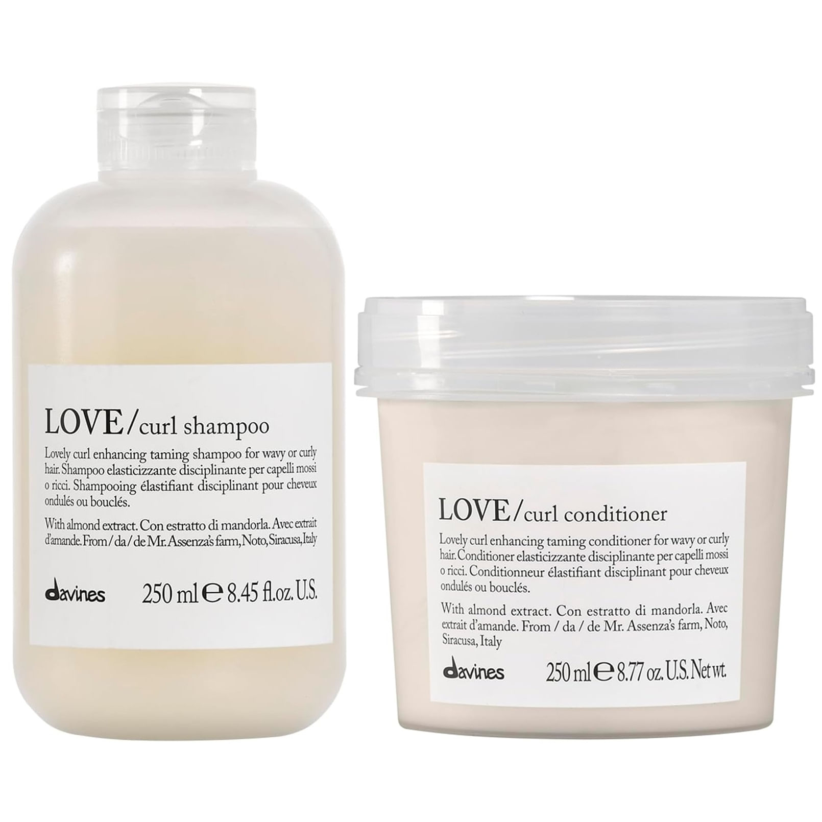 Shampoo Elastizante 250ml + Acondicionador Davines Love Curl