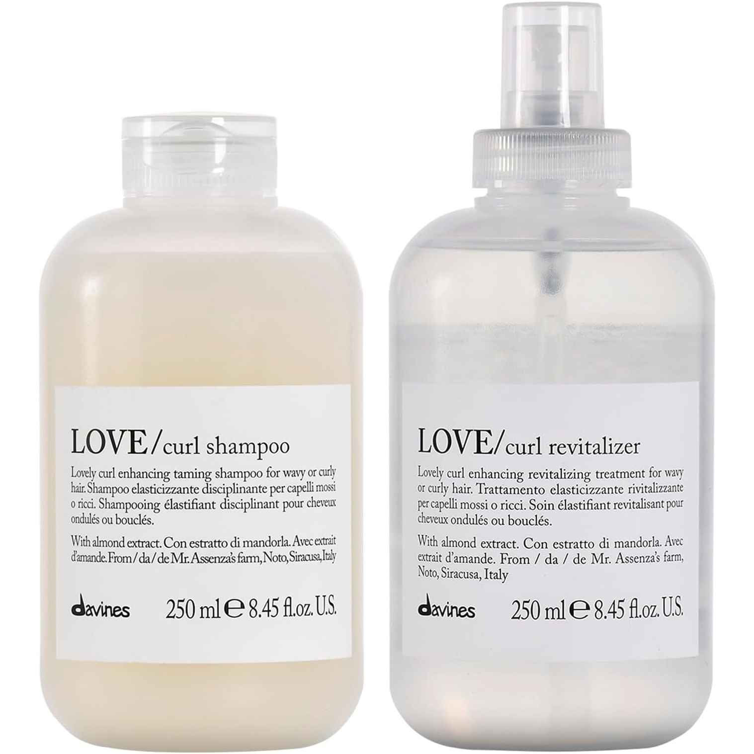 Shampoo Elastizante 250ml + Revitalizer Davines Love Curl