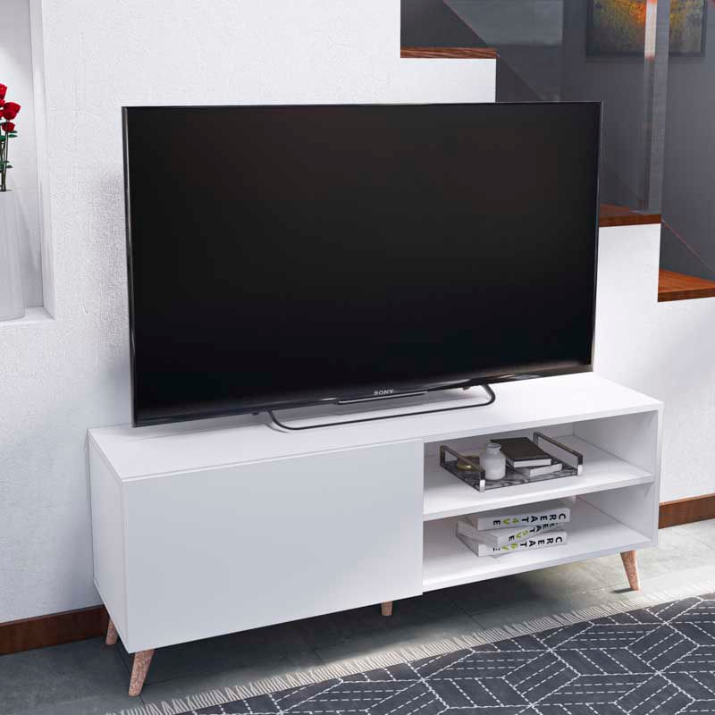 Mesa de TV Harmonia 65"" 1 puerta Movenda Blanco
