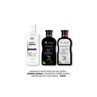 SHAMPOO ANTICAIDA SIN SAL 250ML +SHAMPOO BLACK HAIR 200ML