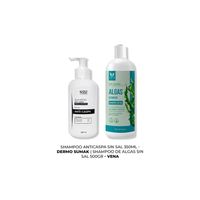 SHAMPOO ANTICASPA SIN SAL 350ML + SHAMPOO DE ALGAS SIN SAL 500GR