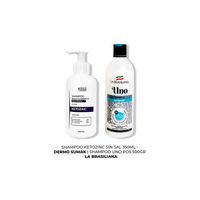SHAMPOO SIN SAL KETOZINC 350ML+ SHAMPOO UNO 500GR