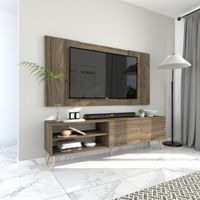 Centro de Entretenimiento 65"" Caxias Mesa de TV y Panel Movenda Gales con Patas de Madera