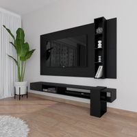Centro de Entretenimiento 65"" Gravatai Mesa de TV y Panel Movenda Negro