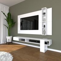 Centro de Entretenimiento 65"" Gravatai Mesa de TV y Panel Movenda Blanco