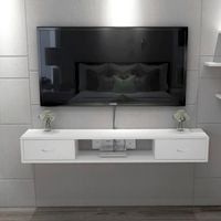 Mesa de TV Cambara 50"" Movenda Blanco Jalador Ovalado