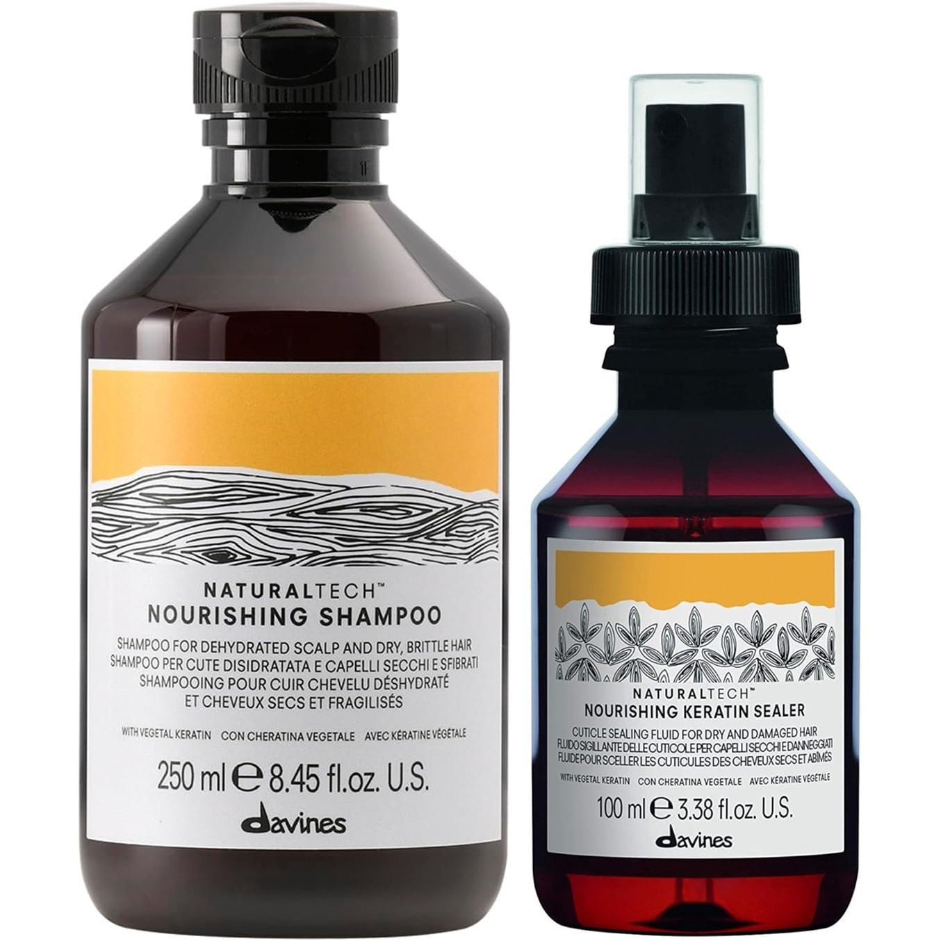 Shampoo Nutritivo 250ml + Keratin Sealer Davines Nourishing