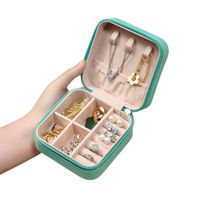 Joyero Organizador Estuche De Aretes Anillos Para Viaje Turquesa