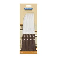 CUCHILLO TRAMONTINA ASADO TRADICIONAL 12 PIEZAS MANGO DE MADERA