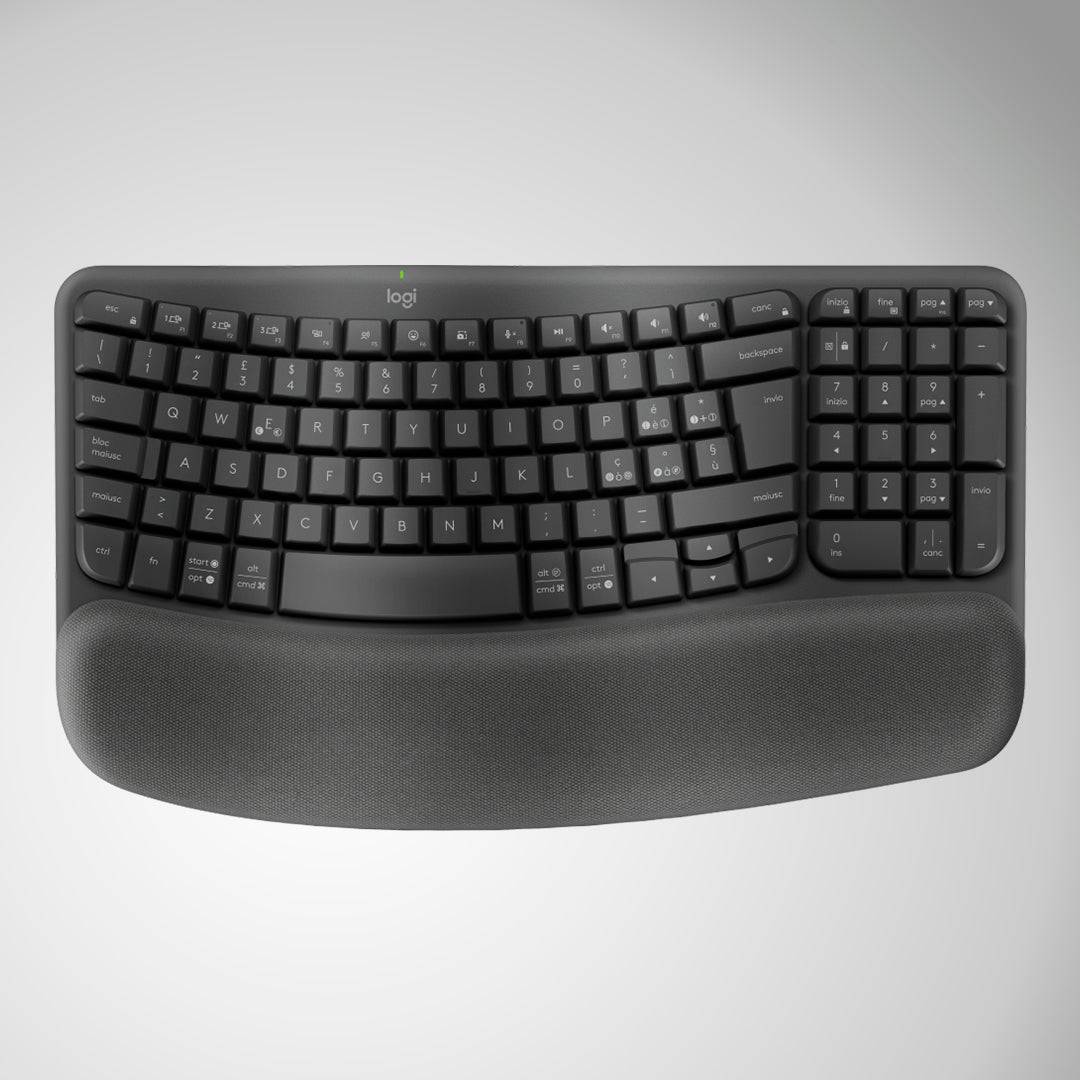Teclado inalámbrico Logitech Wave Keys wireless con reposamanos acolchado