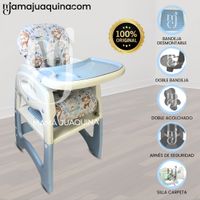 Silla de Comer Escritorio 3 en 1 «CHAIRMAN II» Celeste
