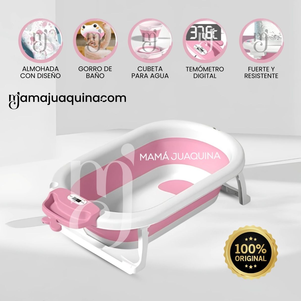 Bañera Plegable para Bebés «WALY MAUI» Rosa