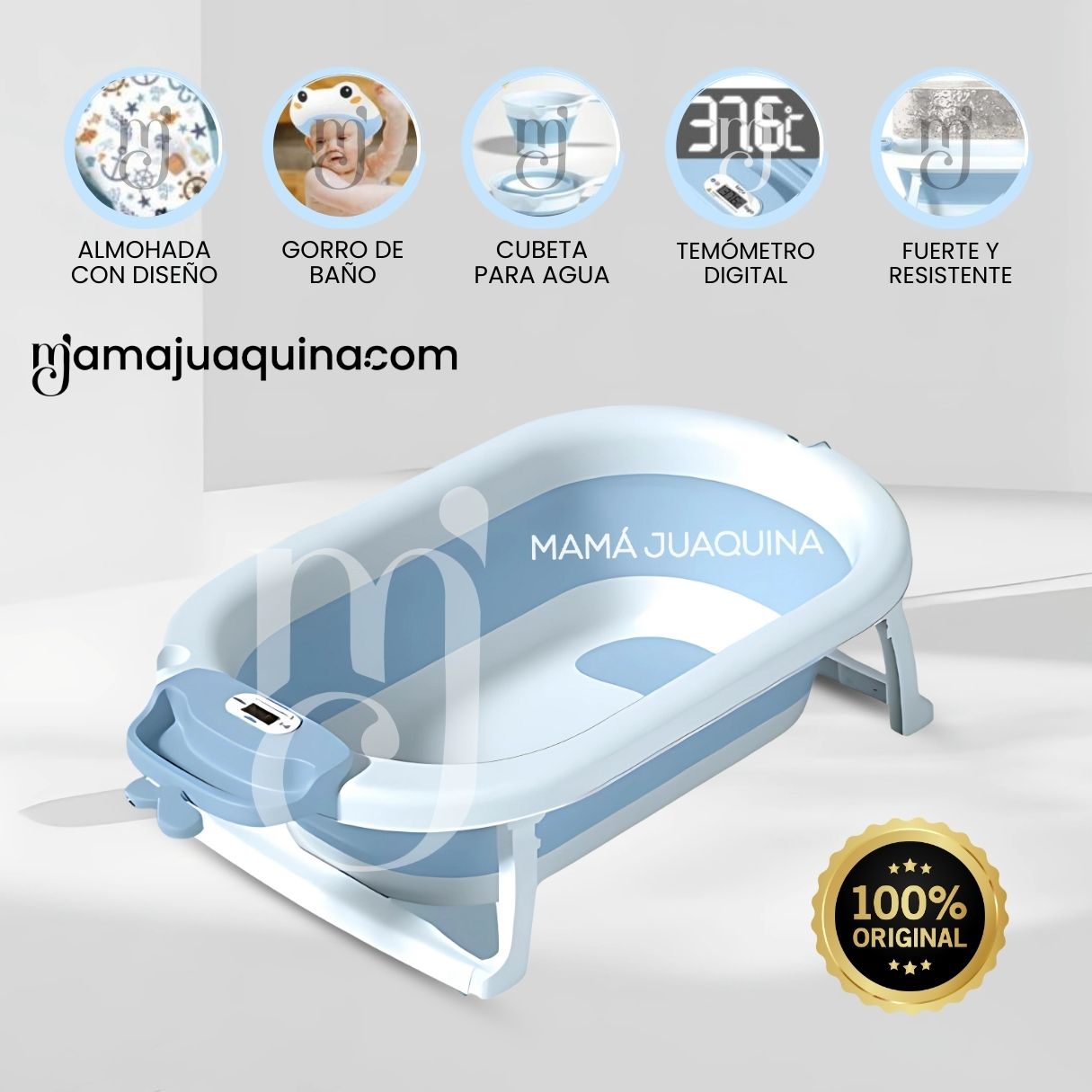 Bañera Plegable para Bebés «WALY MAUI» Celeste