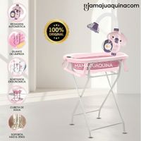 Bañera Plegable con Rack Multiuso «SPLASH PRO» Rosa