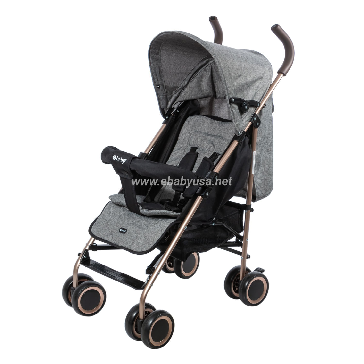 Coche Bastón Reclinable Ebaby Travis 214-4 gris