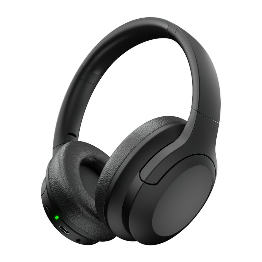 Audífono on-ear Bluetooth Decibel Blackbeat Pro , radio FM integrada, batería de 23 horas, conexión inalámbrica estable, color negro