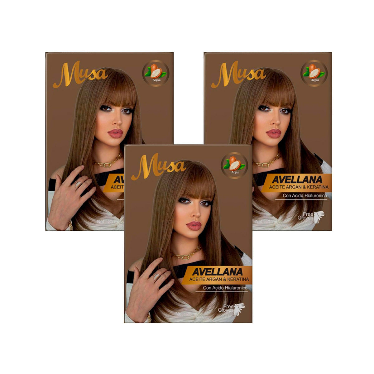 Shampoo Tinte Avellana 1G 25mlx10 en Sachets Musa 3 und