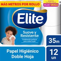 Papel Higiénico ELITE Celeste 35 Metros Paquete 12un