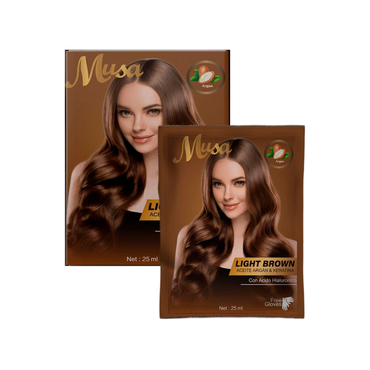 Shampoo Tinte Marron Claro 5N 25mlx10 en Sachets Musa 2 und