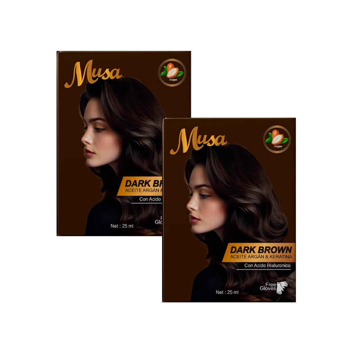 Shampoo Tinte Marron Oscuro 3N 25mlx10 en Sachets Musa 2 und